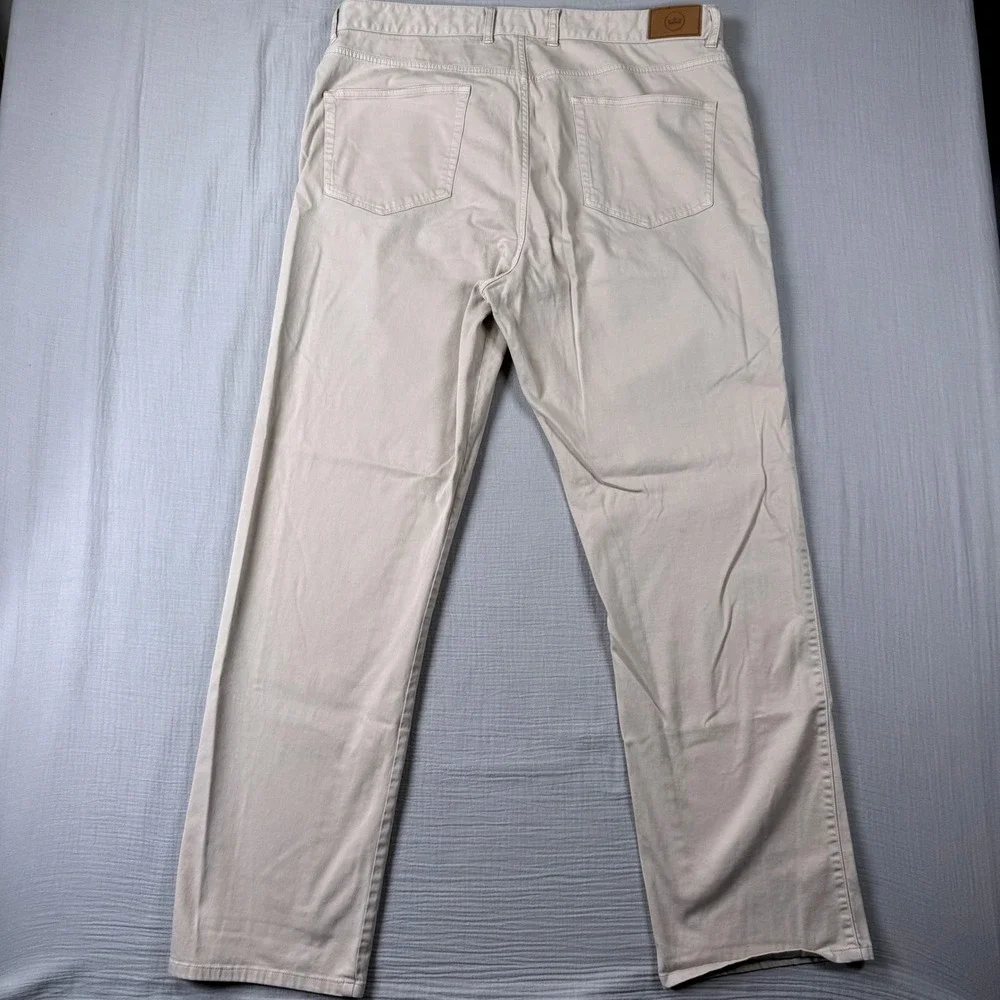 Peter Millar Mens Chino Pants Size 40 Beige Cream Cotton Modal Stretch 40x33
